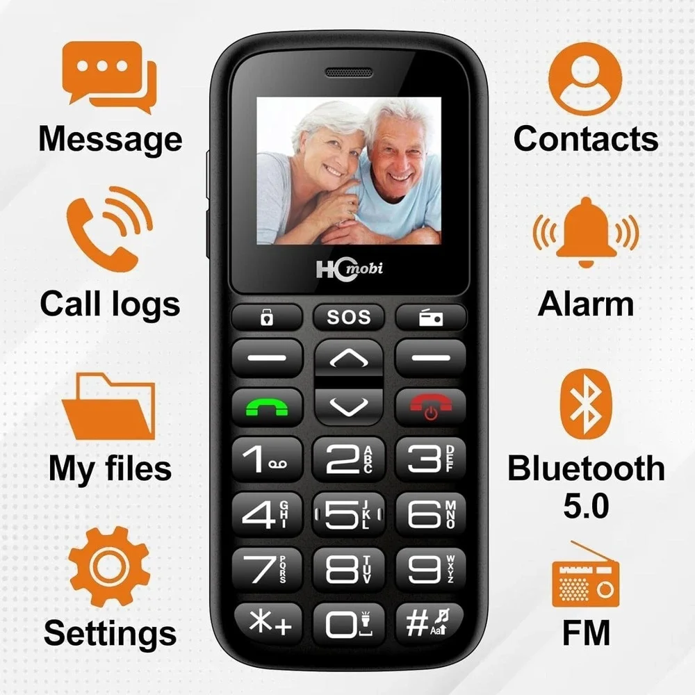 4G LTE Cell Phone Senior Big‎ Buttons S.O.S. Button 1000mAh Battery Dual-SIM FM